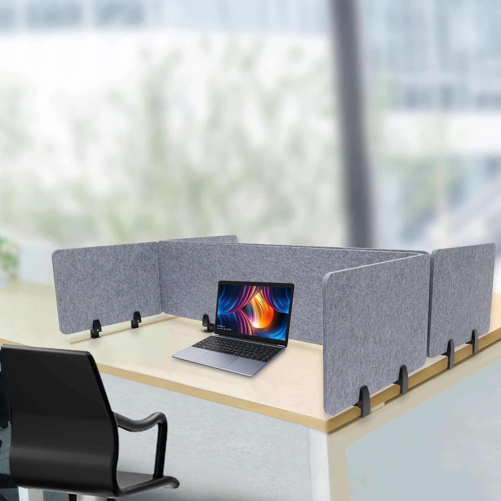 Stand Up Desk Acoustic Desk Divider Mounted Privacy Panel (Gray, 23.6″ x 16″)