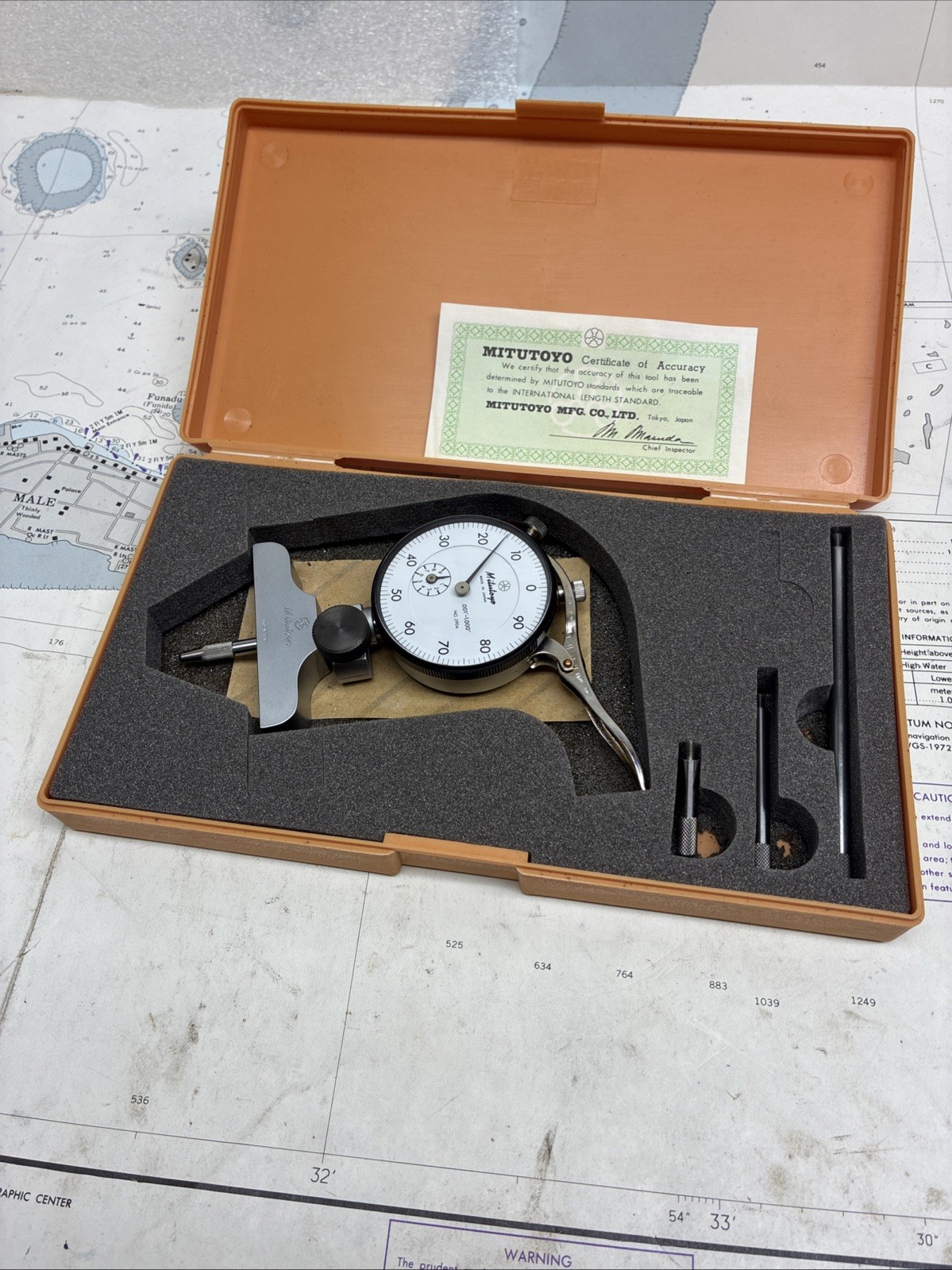Mitutoyo No. 2904 Dial Depth Gage Machinist Tools Code 7217 2.5”-8”