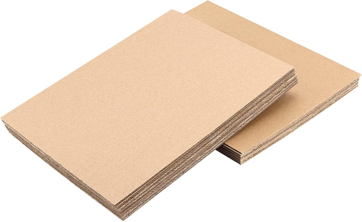 200 Pack Brown Corrugated Cardboard Sheets – Flat, Durable, Multi-Use for Cra…
