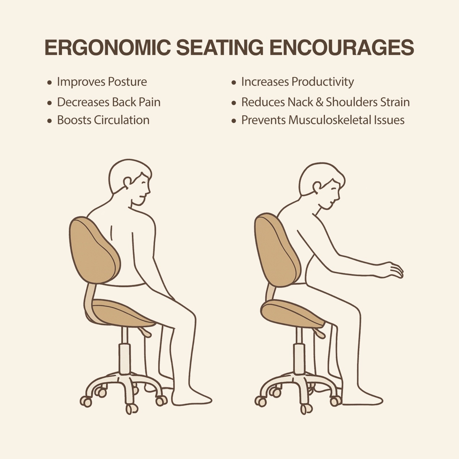 DR.LOMILOMI Ergonomic Saddle Rolling Stool Chair with Backrest 510 KOA