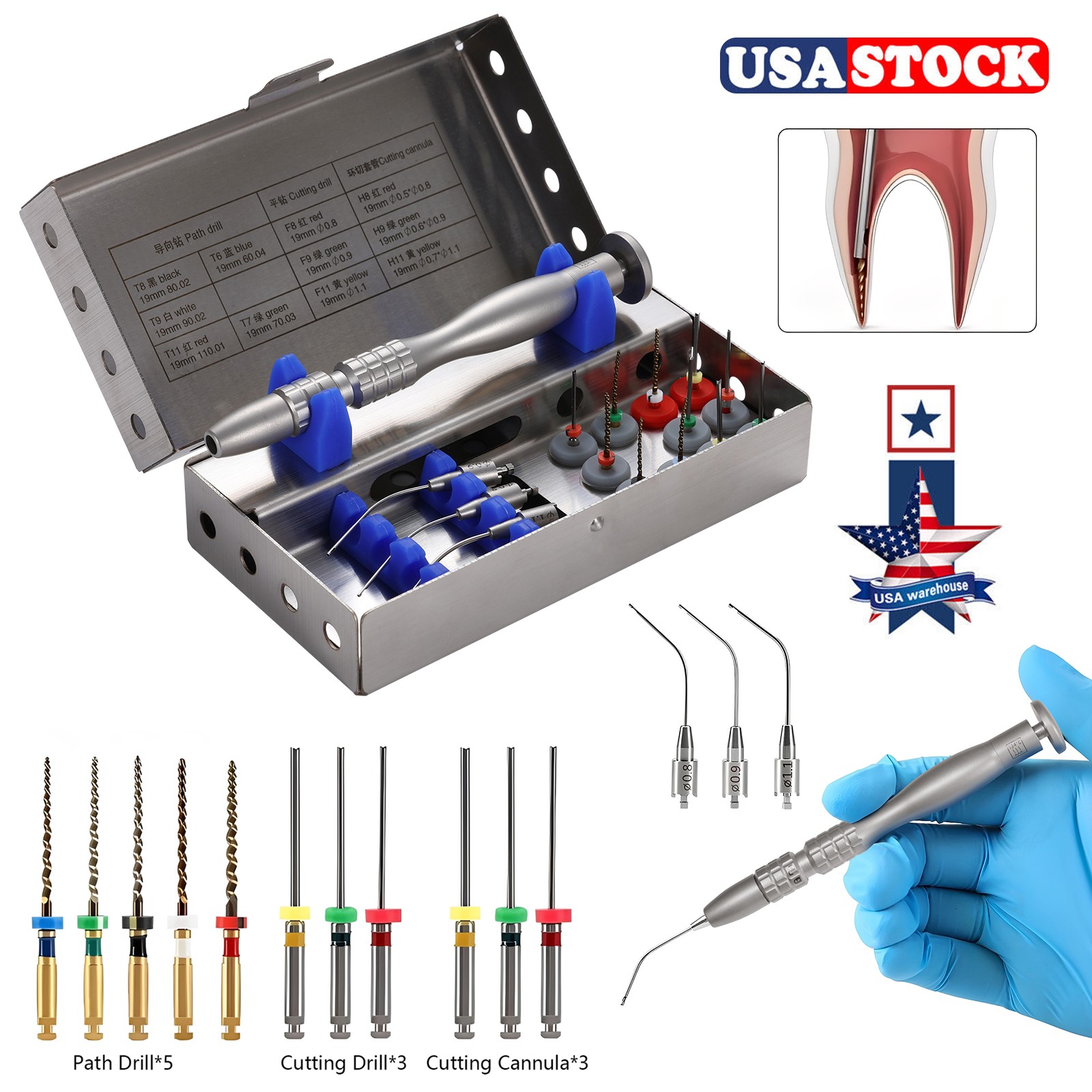 Estilo NSK Dental Pieza mano LED alta velocidad Pana MAX EK LED 3 vías 2HOLE YBB