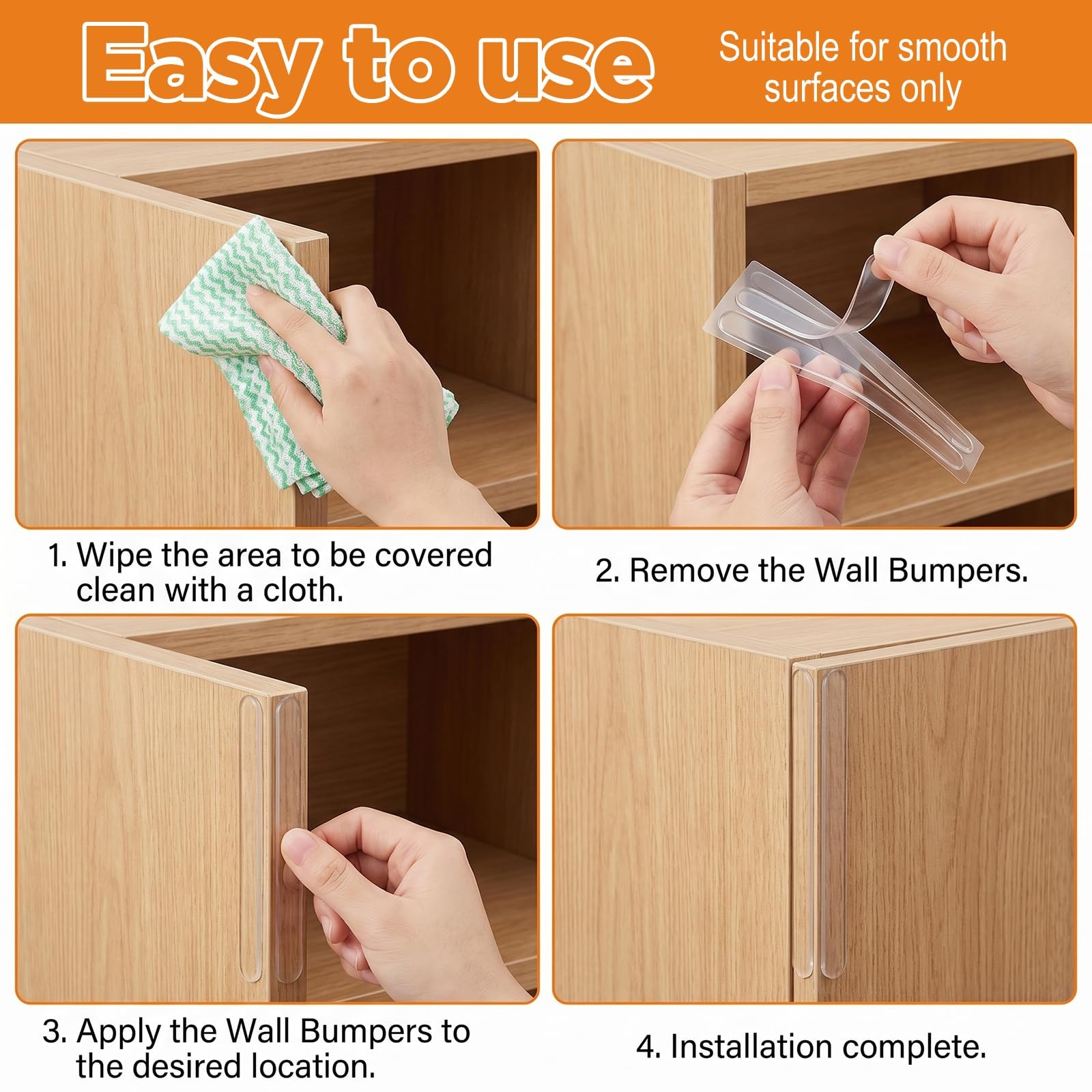 Synhhergyx 28 Pcs Clear Cabinet Door Bumpers Wall Protector From Furniture