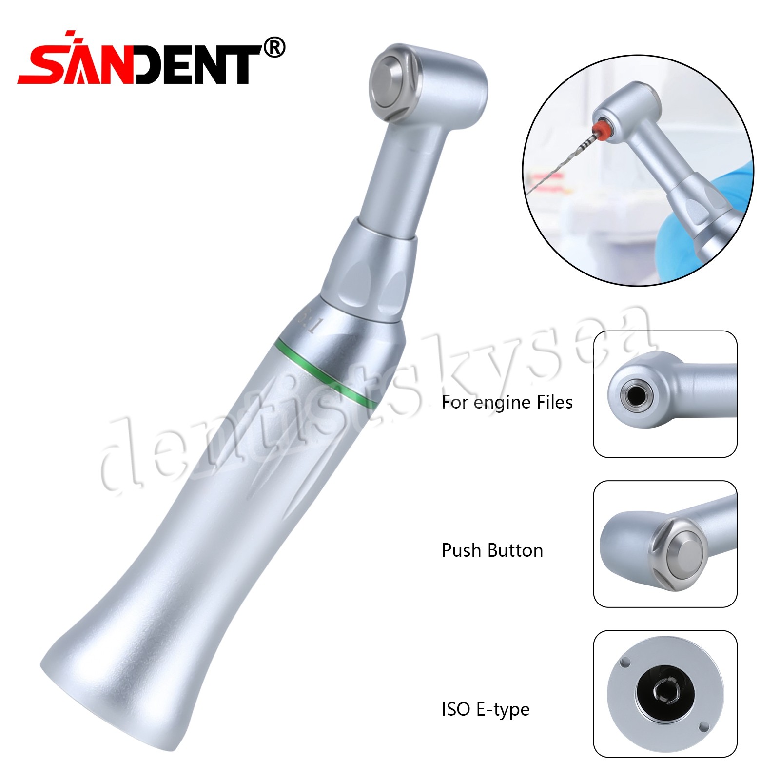 1-10 Dental 16:1 Reduction Endo Contra Angle Handpiece Push Button fit