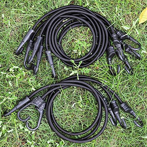 ZHOUBIN 48 Inch Black Bungee Cords with Assorted Sizes , Number of Itemss