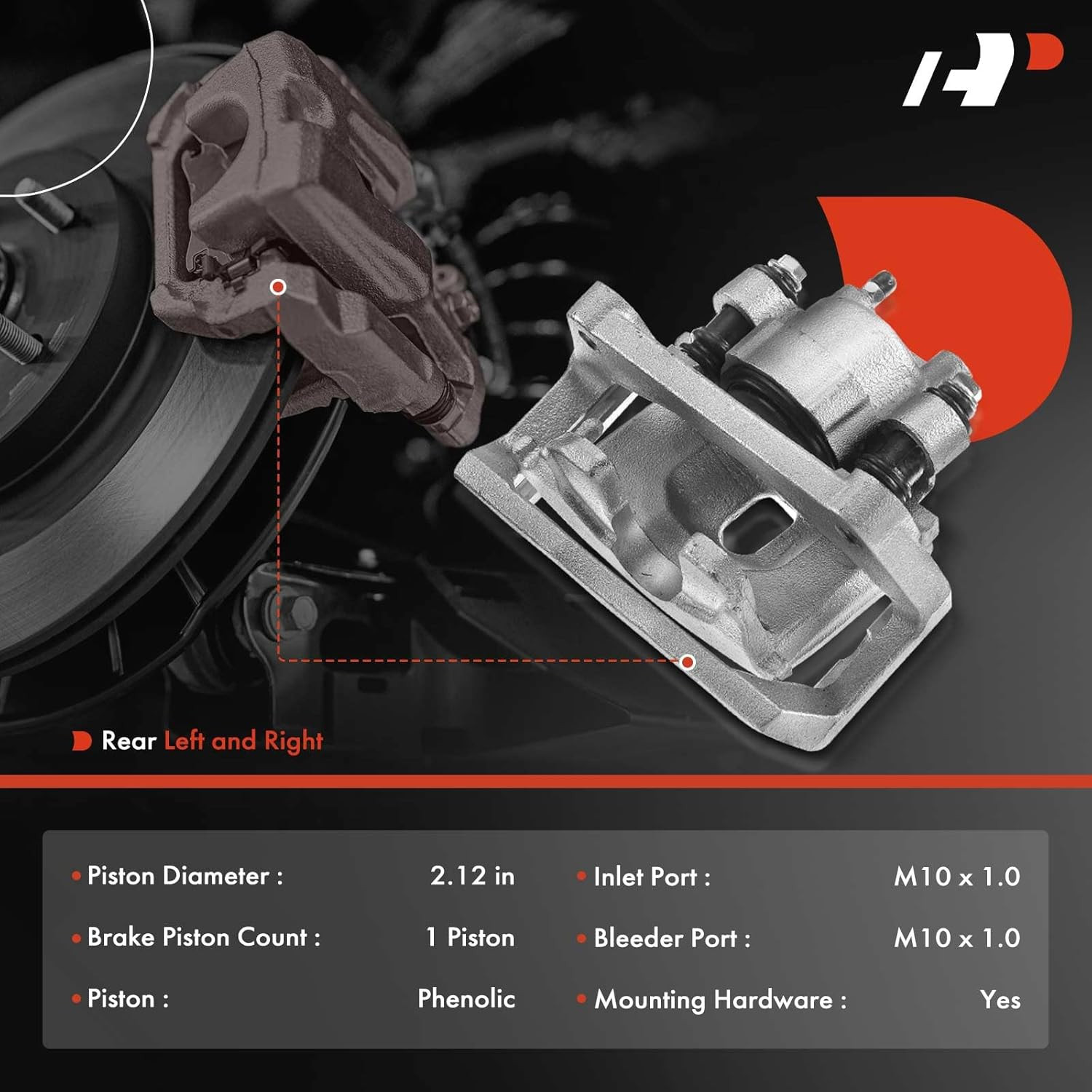 Rear Brake Caliper Ram 1500 2011-2018, 1500 Classic 2019-2023, Durango 2004-2009
