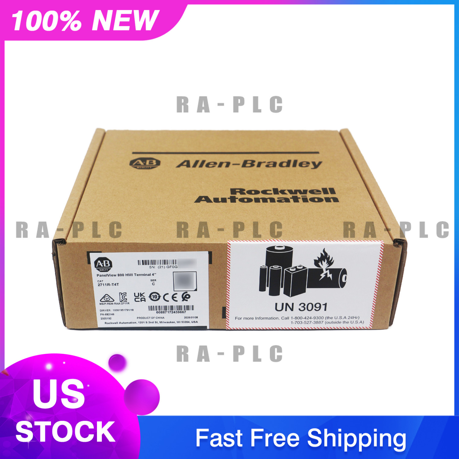 2025-2026 New Factory Sealed Allen Bradley 2711R-T4T PanelView 800 Touch Screen
