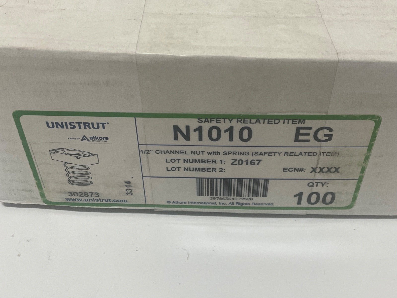 100 Count Box Unistrut Strut Channel Nut with Spring 1/2″-13 Electro-Galvanized