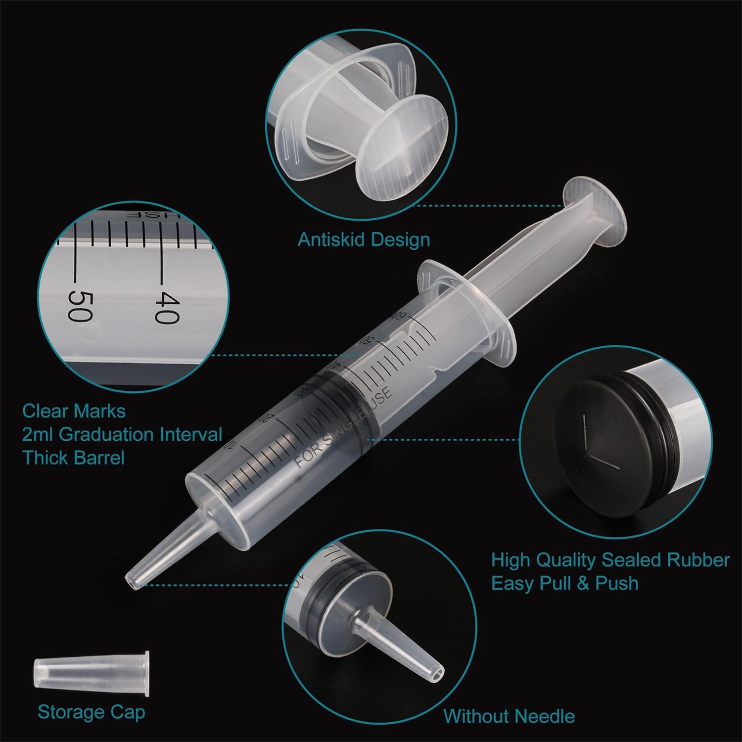 12Pack 60ml Syringe for Liquid – Large Plastic Syringes Without Needle for Jello