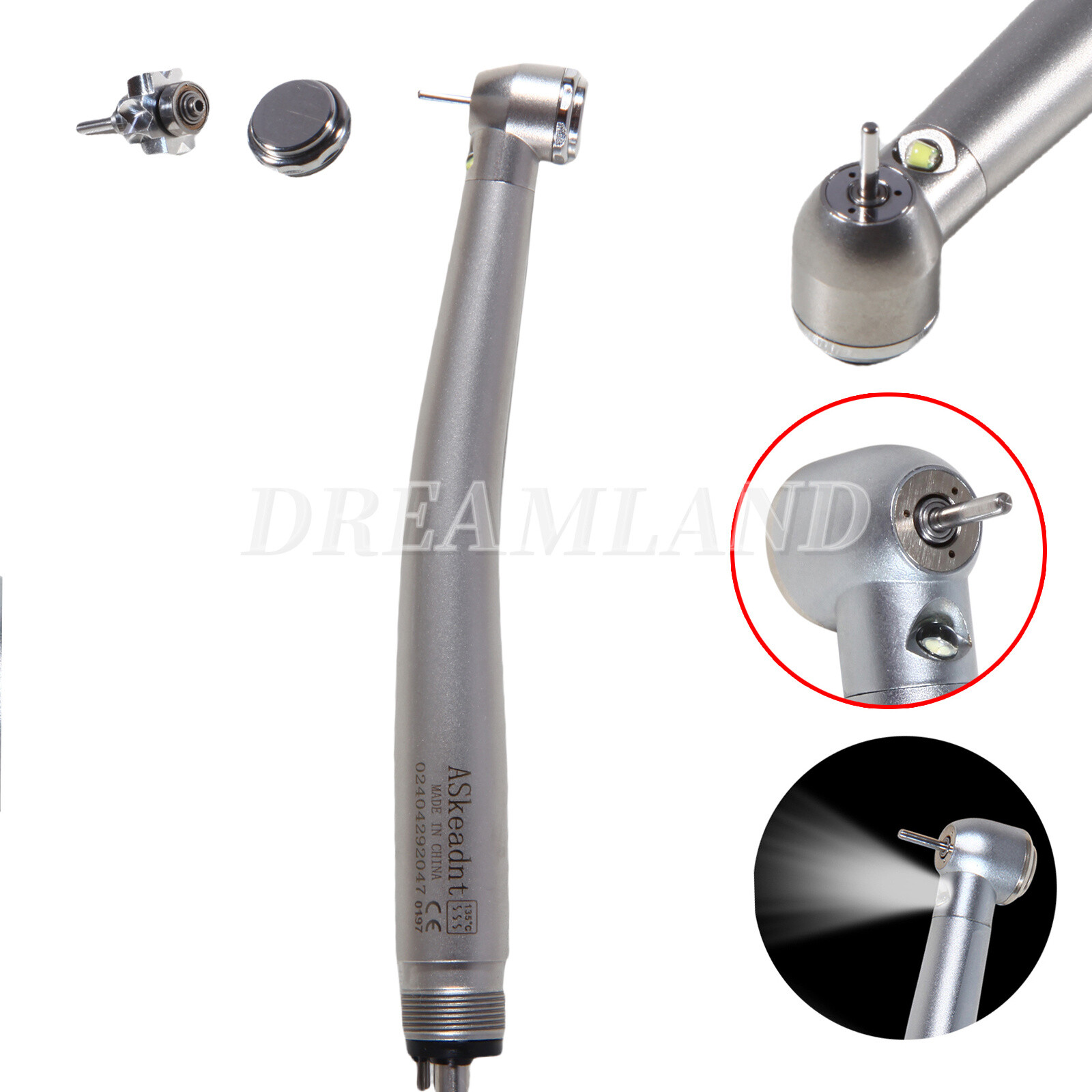 10 x US Ship Denshine 4 Hole Dental LED High Speed Handpiece E-generator Turbine