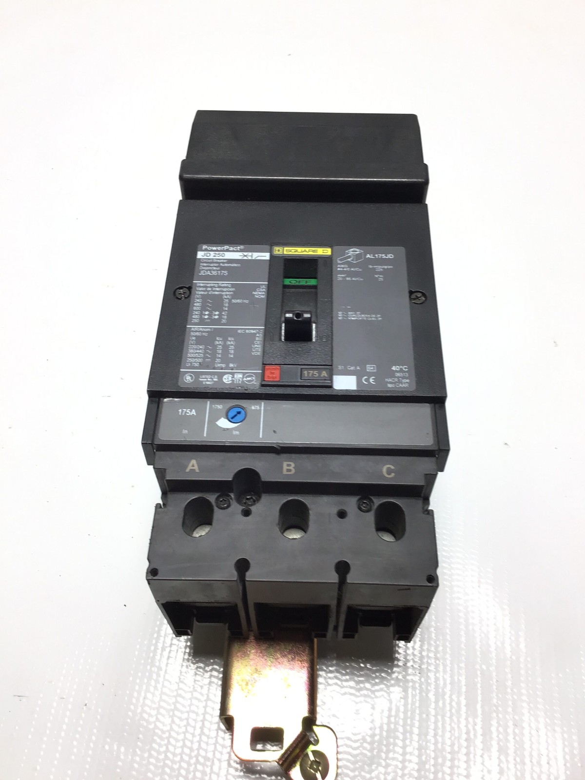 Square JD250 JDA36175 Circuit Breaker 175A 3-Pole 600V