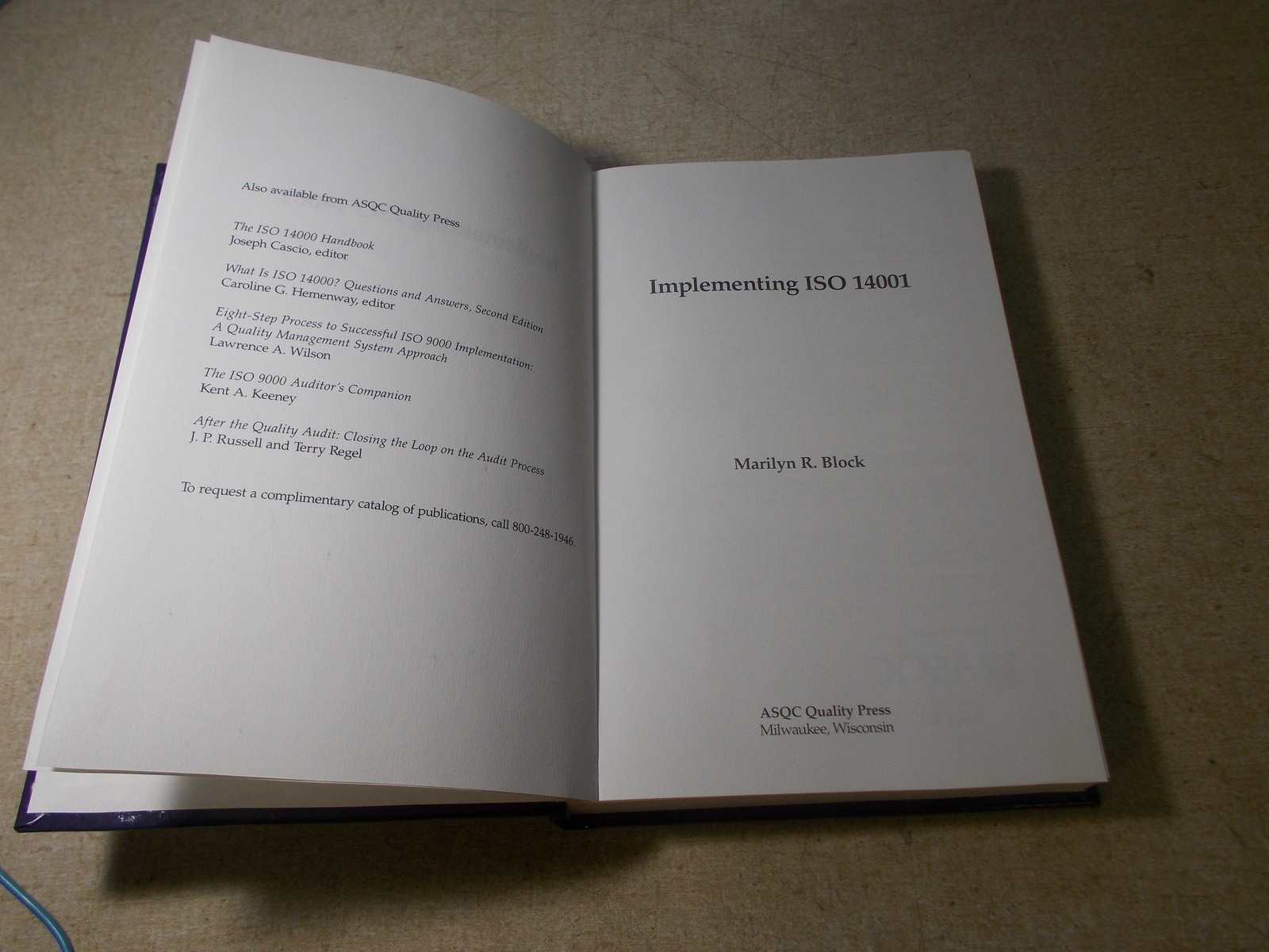 Marilyn Block Implementing ISO 14001 H0916 Manual *FREE SHIPPING*