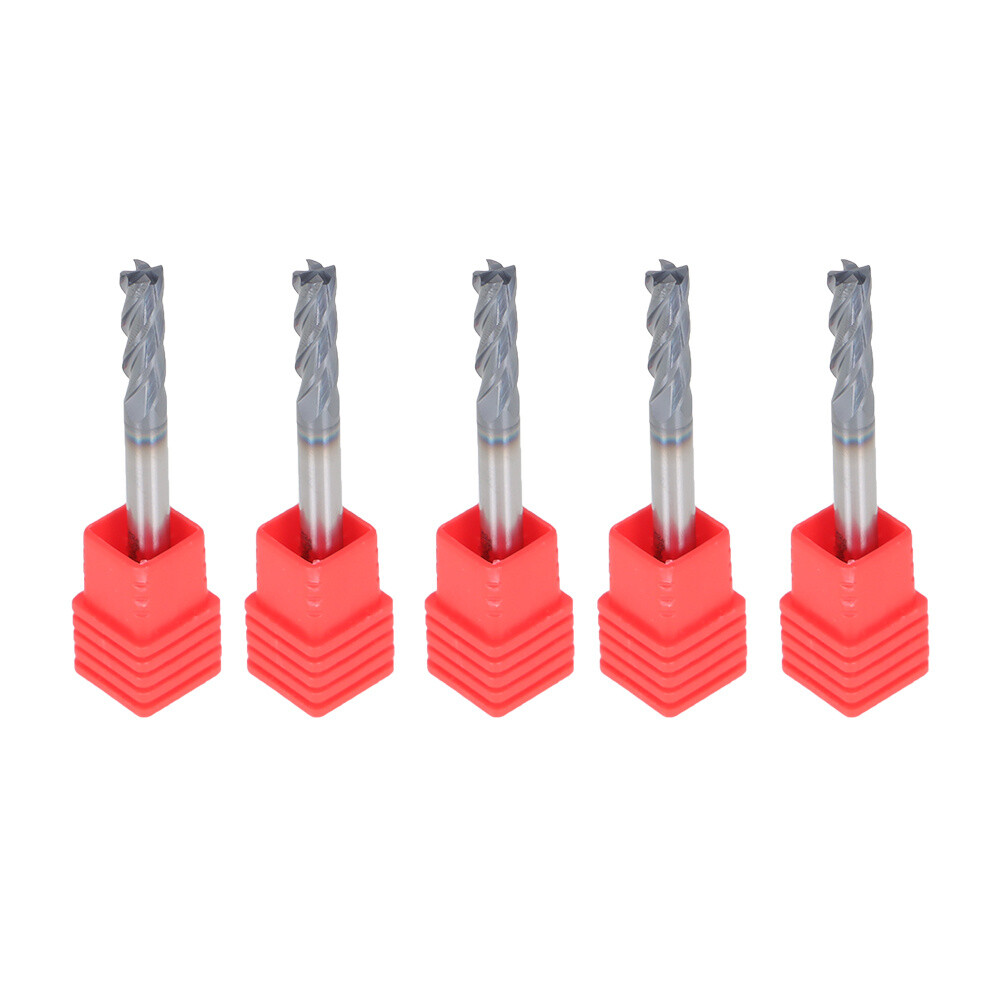 5Set 3/16″ 4 Flute 2″ Overall Length Regular Carbide End Mill TiALN COATED New