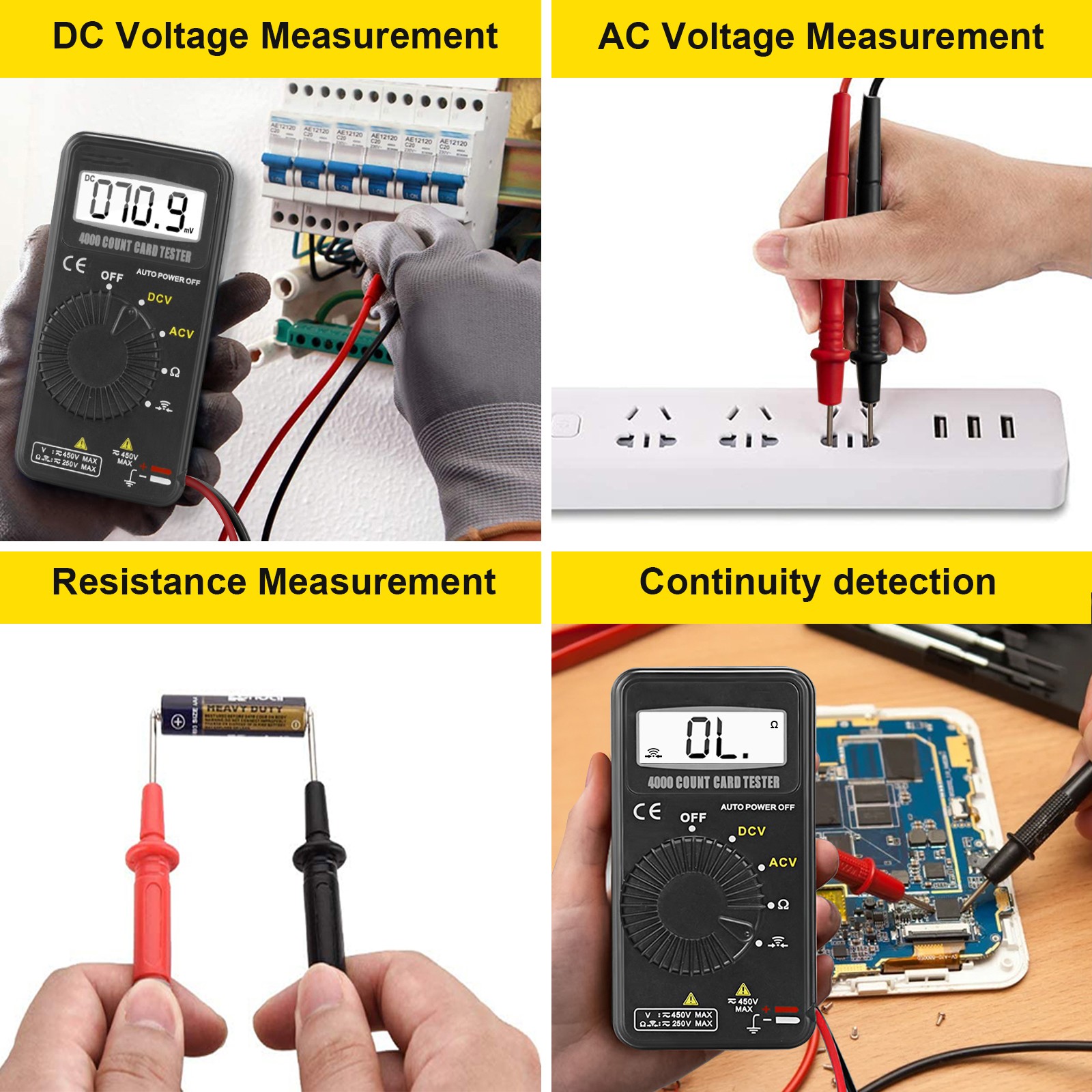 LCD Digital MULTIMETER AC DC Volt Voltmeter Ohmmeter Mini Tester Leads Meter