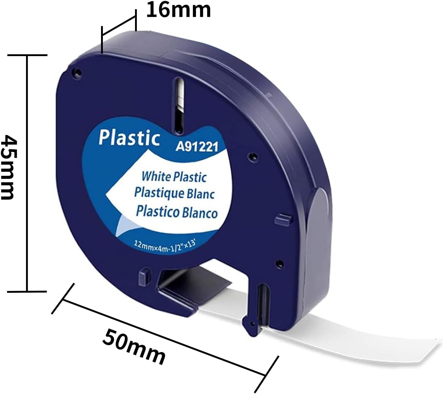 Compatible Dymo LetraTag Refill 91331 White Plastic Label Tape 12mm 1/2 LT-100H