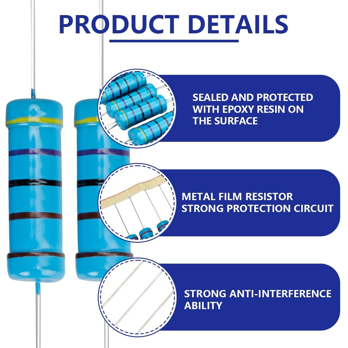 High-Quality 15 Pcs 5W 4.7K Ohm Resistor Pack – Ideal for DIY & Troubleshooting