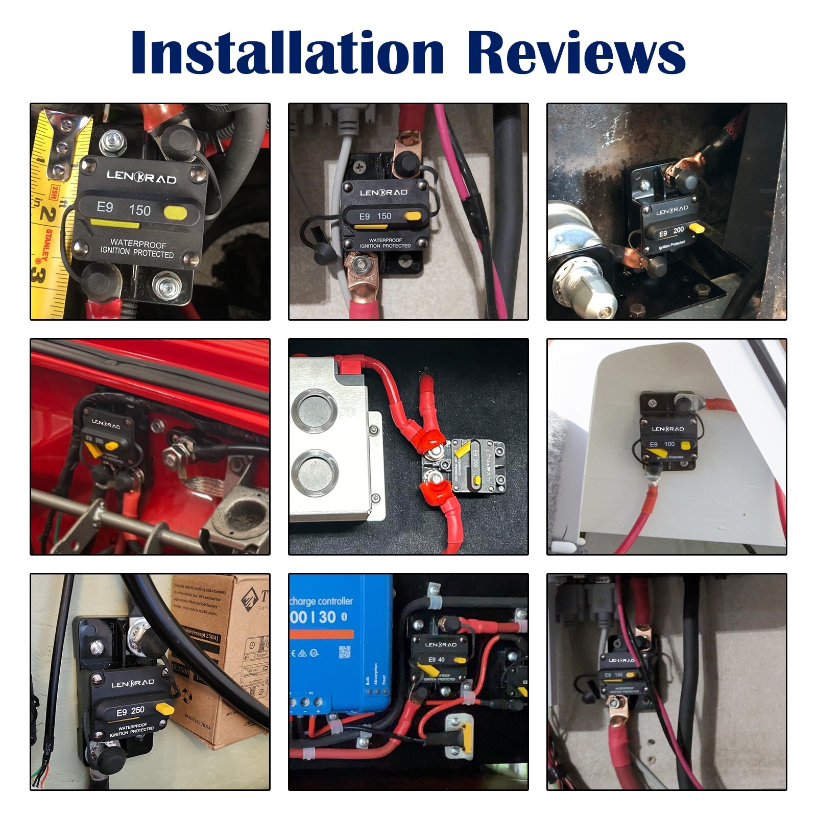 30A-300A Amp Waterproof Circuit Breaker Auto/Marine/Solar 12-48V DC Manual Reset