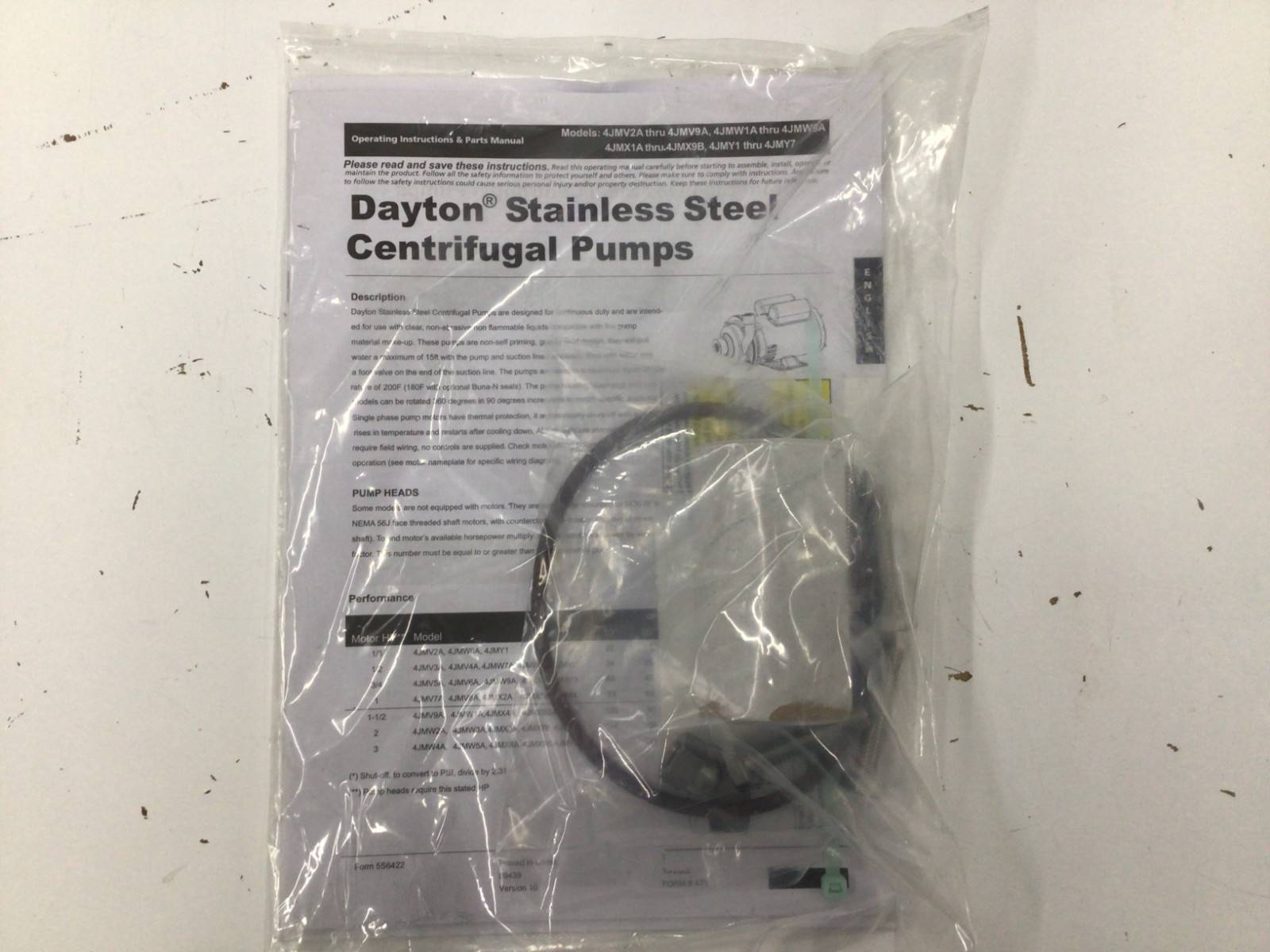 Dayton 4Jmy1 Pump Head, 1/3 Hp, 3/4 X 1/2 In.
