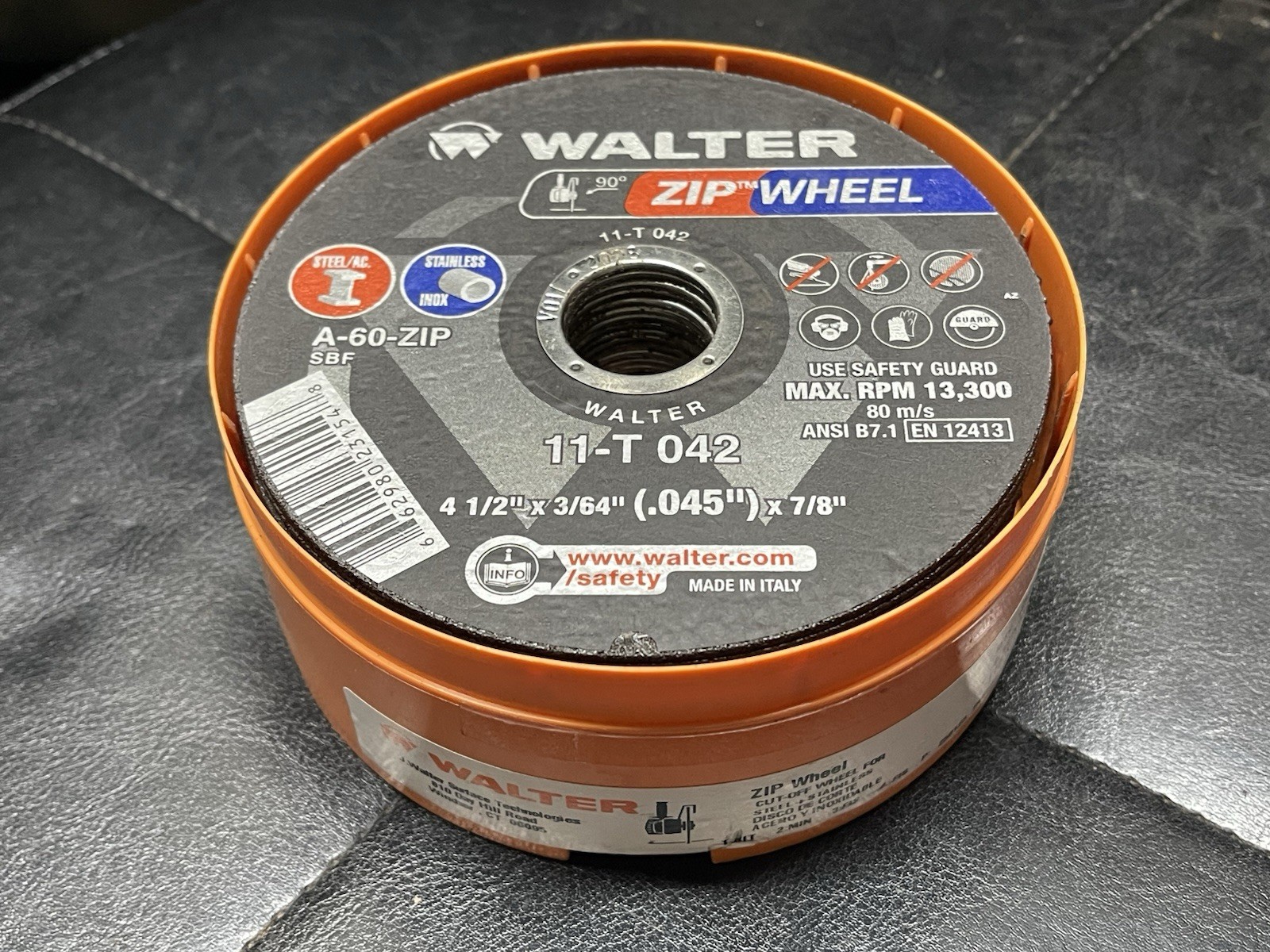 Walter 11T042 4-1/2×3/64 ZIP WHEEL High Performance Cut-Off Whls Type 1 (25 pk)