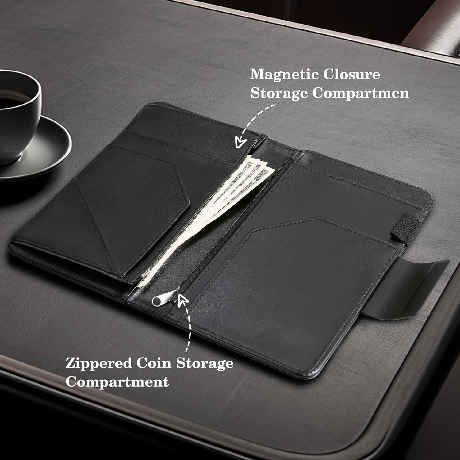 Server Book – 5.12″ x 7.91″ Waiter Wallet Organizer in Genuine Leather, with …