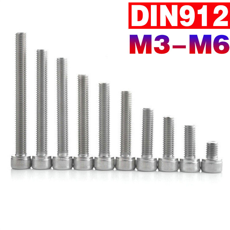 M5 M6 Stainless Steel Socket Head Cap Screw A2 /18-8 Metric DIN 912 Hex-Drive