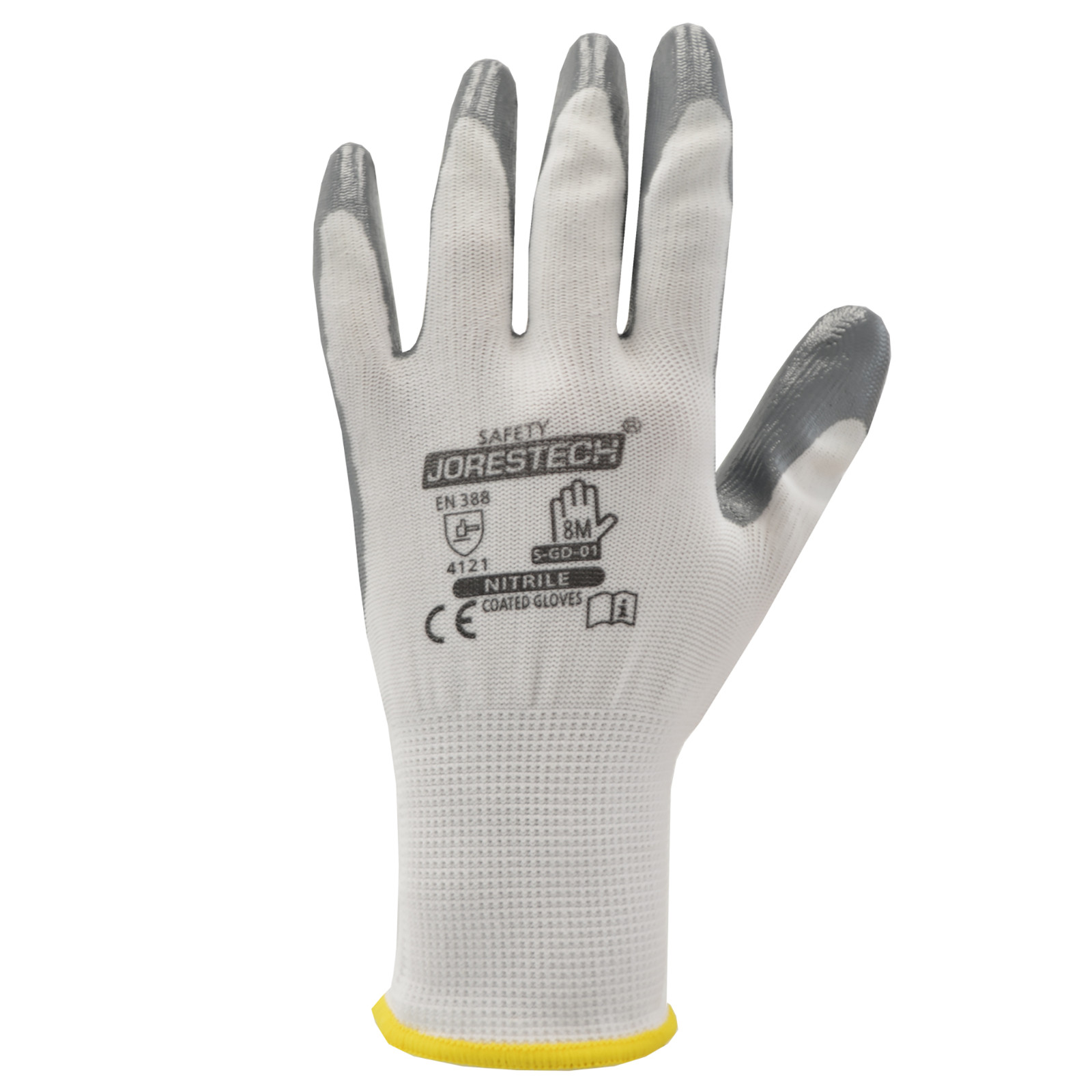 Grey Nitrile Dipped Poly Work Gloves ( 12 Pairs ) 1 Dozen JORESTECH