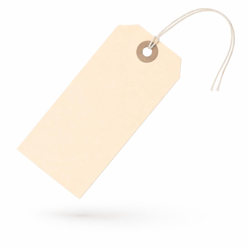100 PCS Premium Hang Tags With String Reinforced Eyelet 4.75×2.375 Inch