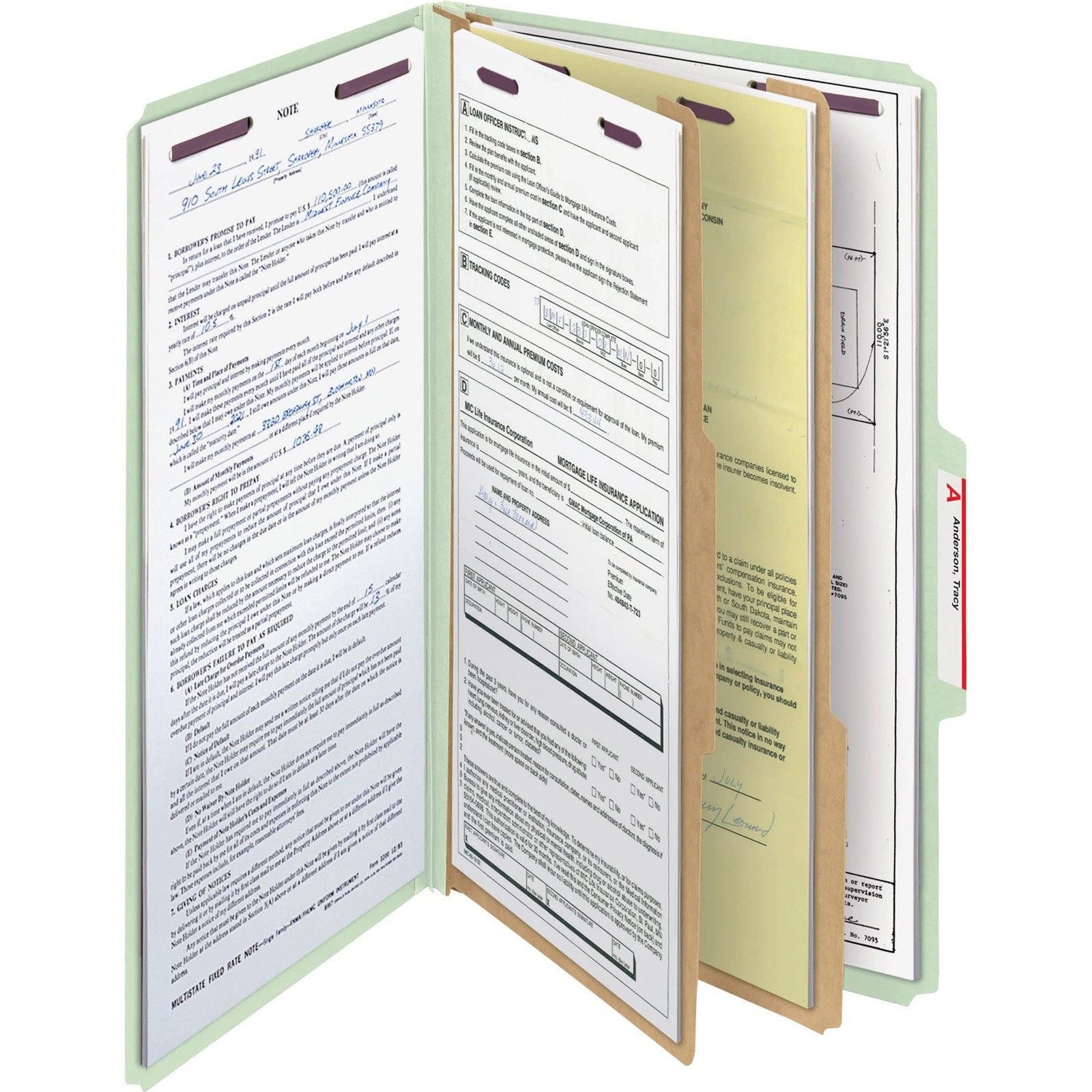 Smead Pressboard Classification File Folder Safeshield Fasteners 2 Dividers 2