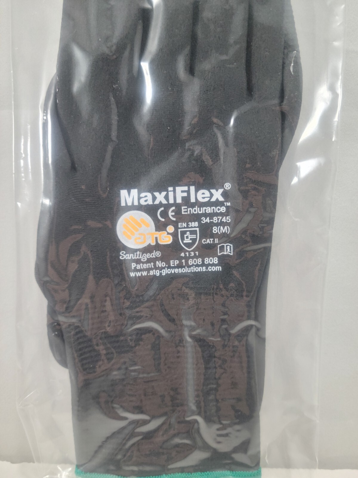 MAXIFLEX ENDURANCE NITRILE COATED NYLON LYCRA WORK GLOVES, BLACK, 3 PAIR MEDIUM