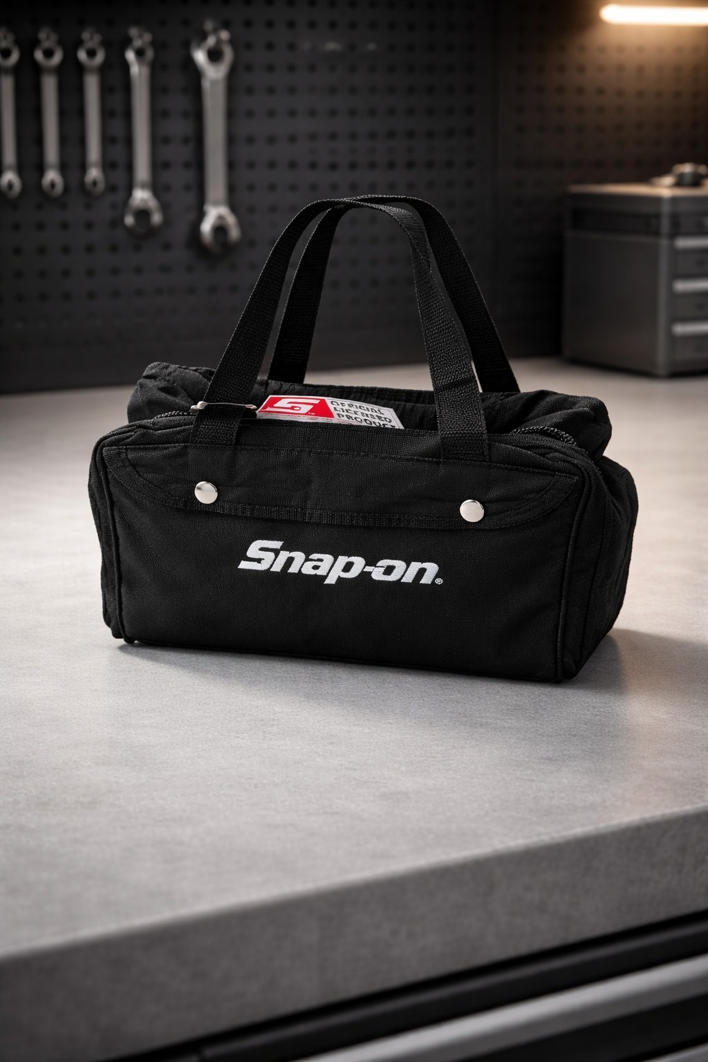 Snap On tools MINI bag tote carry tools 5 Inner & 4 Outer Pockets 11 Inches NEW!
