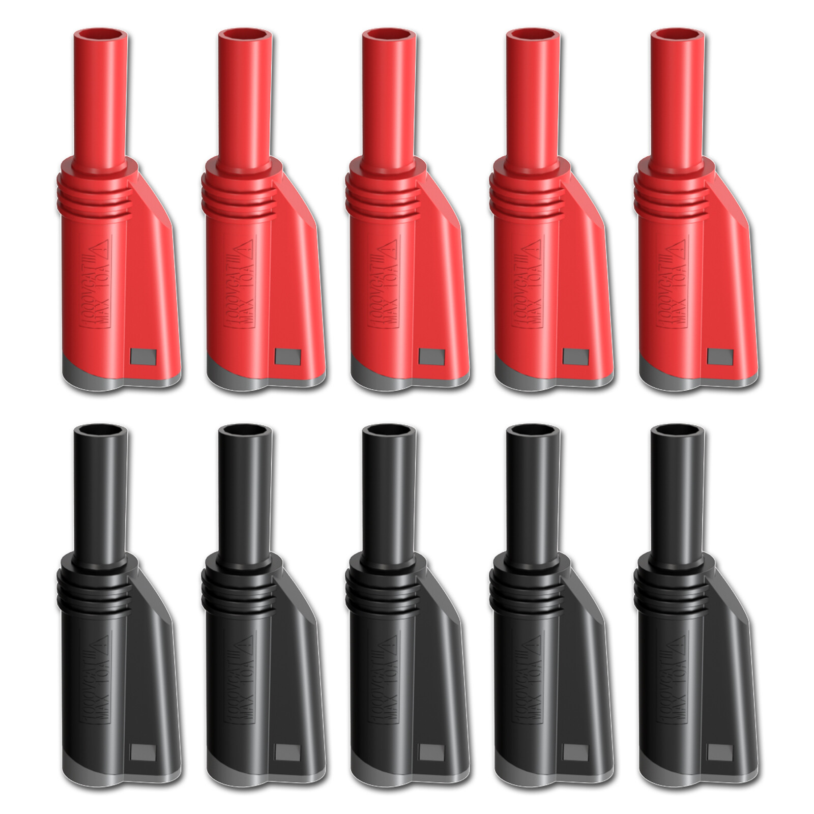 10PCS 4mm Banana Male Plug Shrouded Fully Insulated Stackable Connector