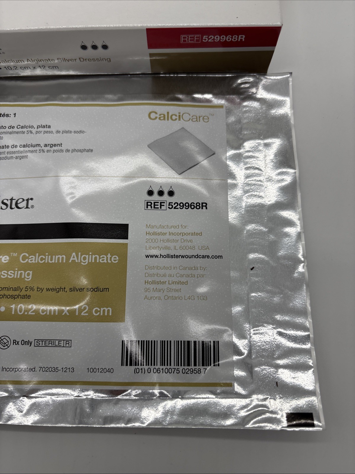 HOLLISTER CalciCare Calcium Alginate SILVER DRESSING,4″ X 4.75″ 529968R 20/11/14