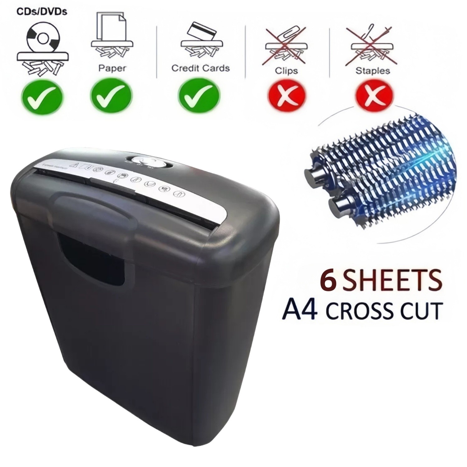 10L Electric Paper Shredder Home Office DVD CD Credit Card Heavy Duty Destroy US