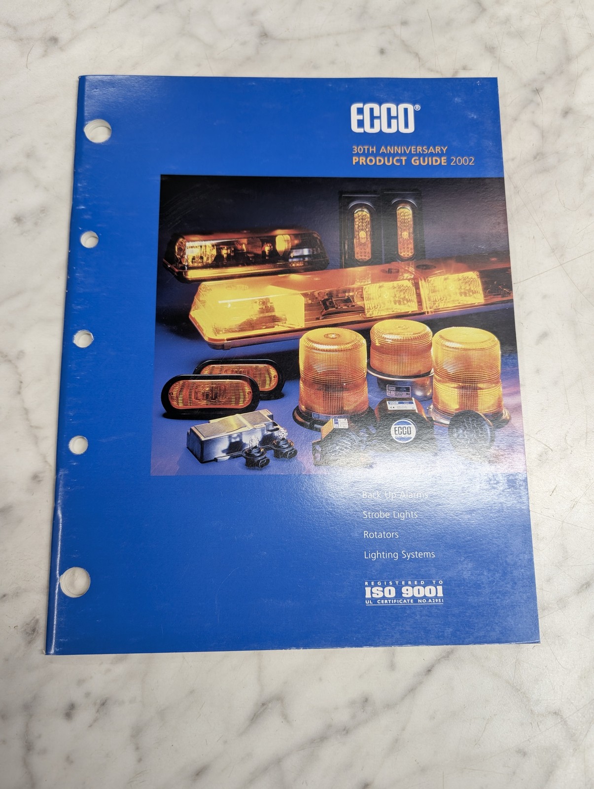 ECCO 30TH ANNIVERSARY PRODUCT GUIDE 2002 BACK UP ALARMS STROBE LIGHTS ROTATORS