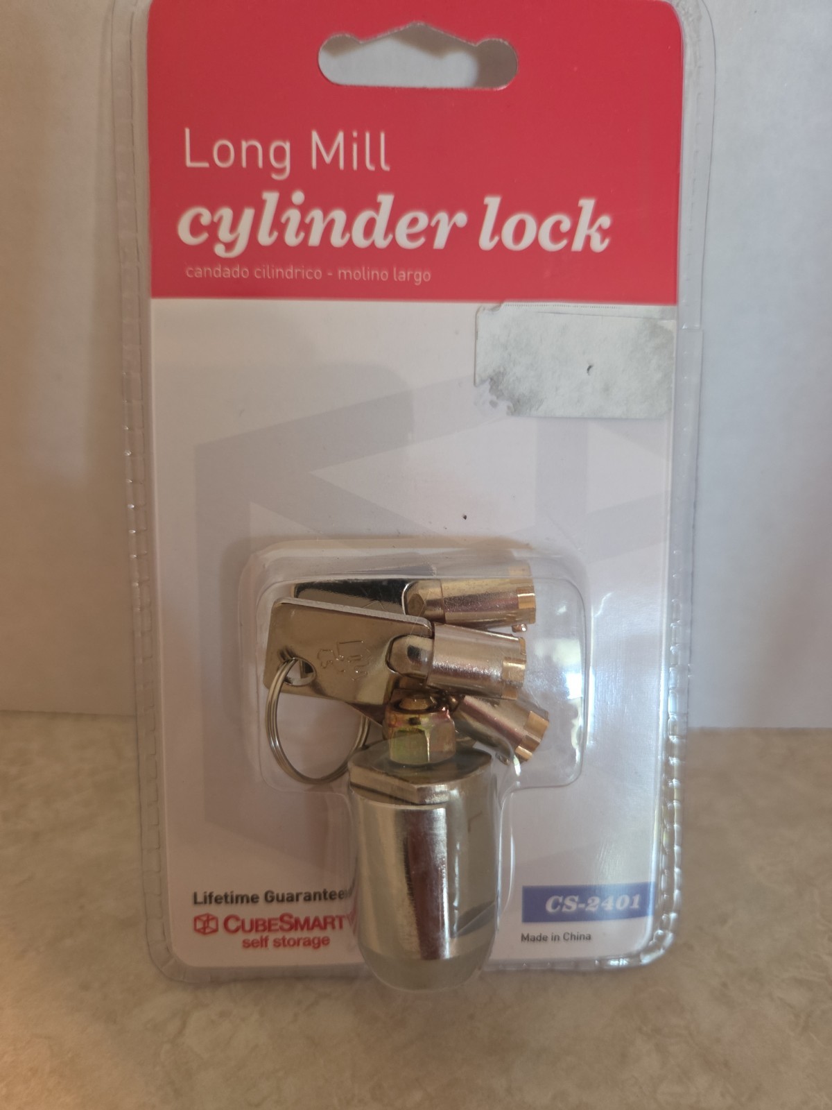 Cube Smart Long Mill Cylinder Lock For Self Storage CS-2401 Comes With 3 Keys