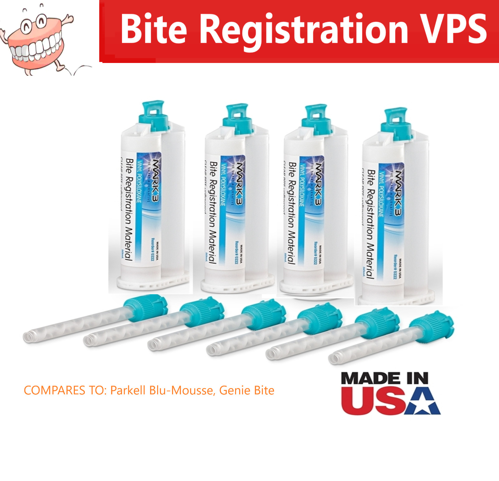 Dental Bite Registration Material VPS, Fast Set or Regular Set, Mousse-like 50ml