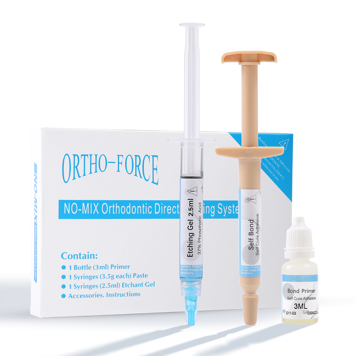 Kit de resina adhesiva fotocurable para ortodoncia, pasta de curado para el pega