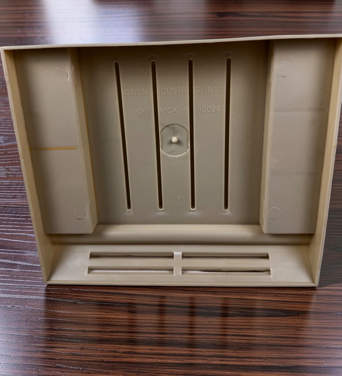 Vintage Action Industries Desk Organizer MCM Plastic Mail Sorter Caddy Tan USA