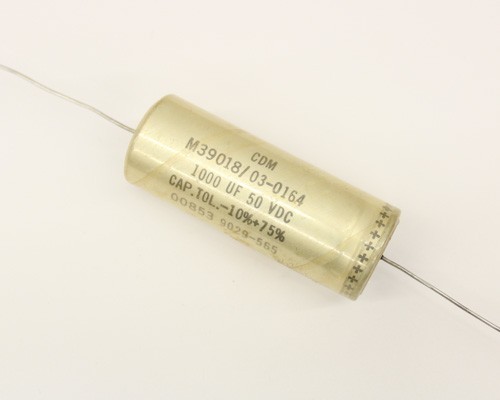 M39018/03-0164 Cornell Dubilier capacitor 1,000uF 50V aluminum electrolytic