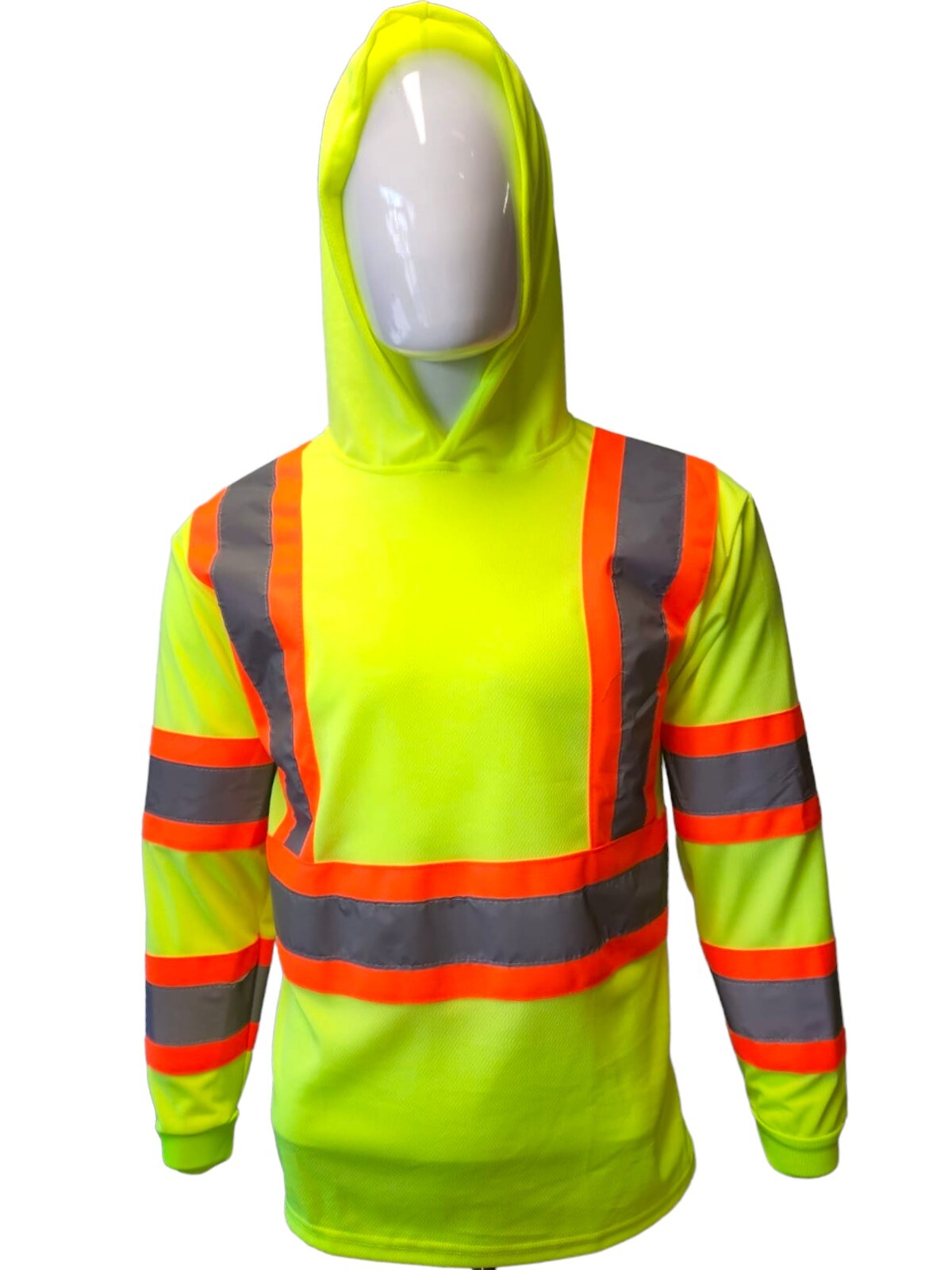 Hi Visibility Long Sleeve Hooded T-Shirt H