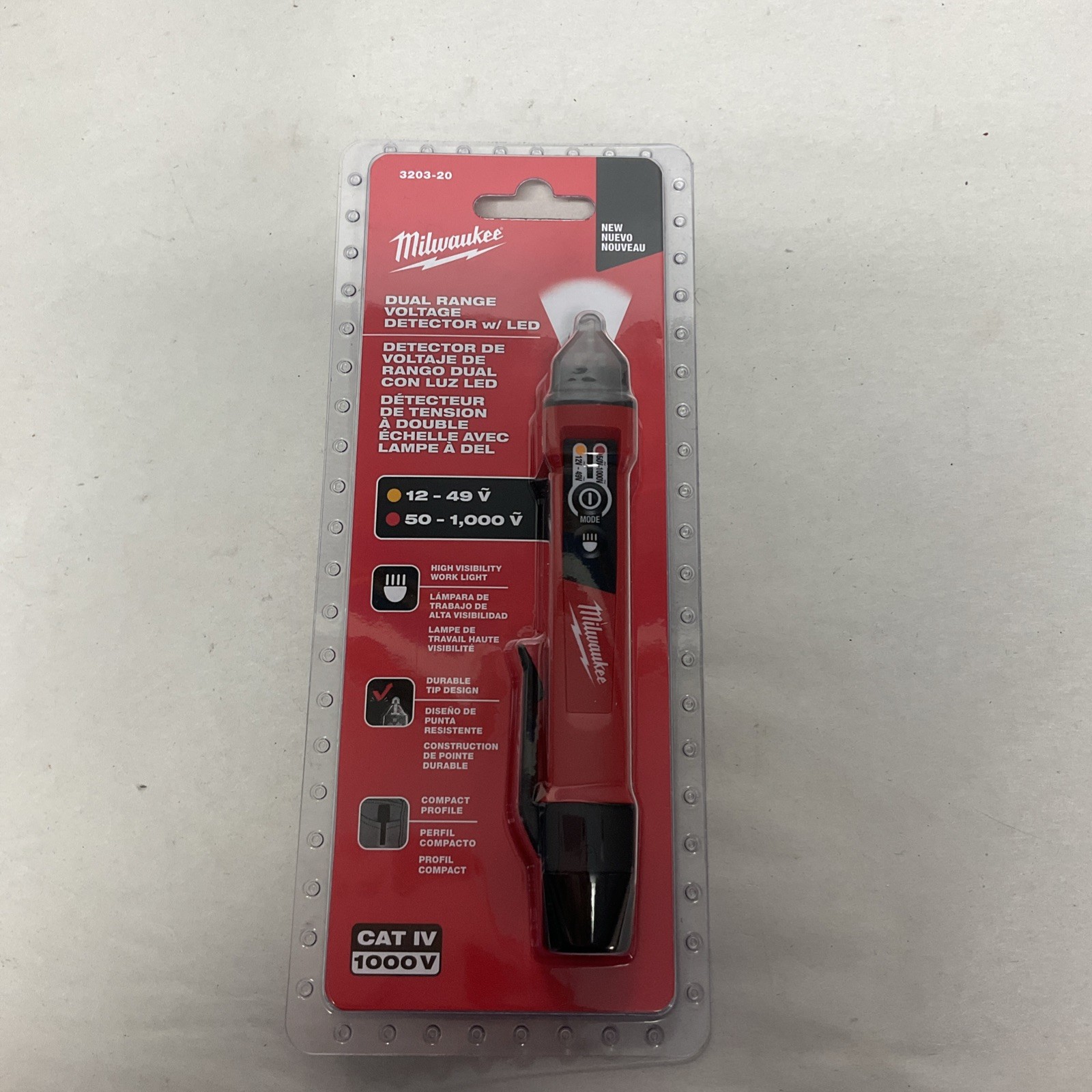 Milwaukee 3203-20 Dual Range Non-Contact Voltage Detector w/LED