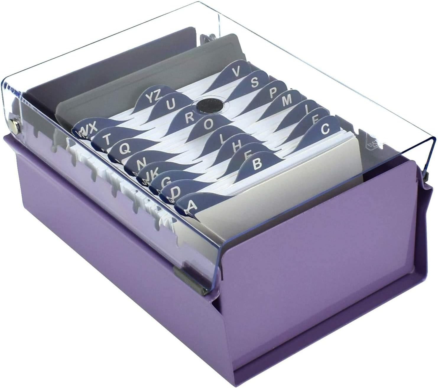 Heavy Duty 3×5 Card File Box Organizer + AZ Index – Purple