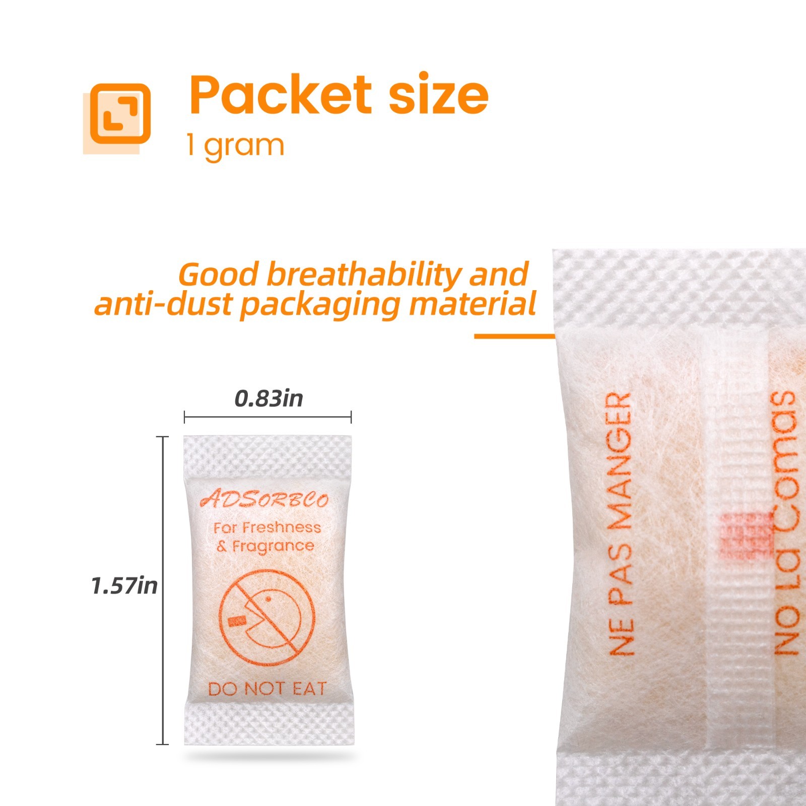 Adsorbco 2 Gram(100P) Scented Silica Gel Desiccant Packets
