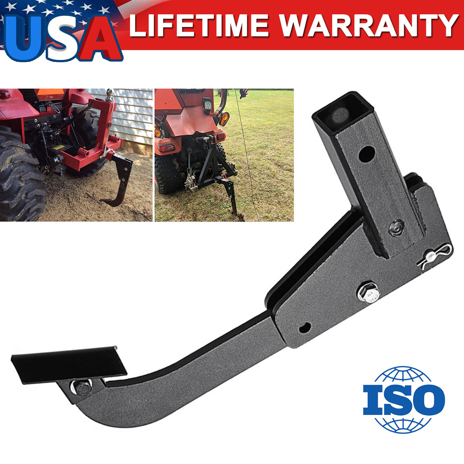 Racewill Hitch Lawn Mounted Ripper Garden Plow for ATV/UTV Tractor W/2″ Receiver