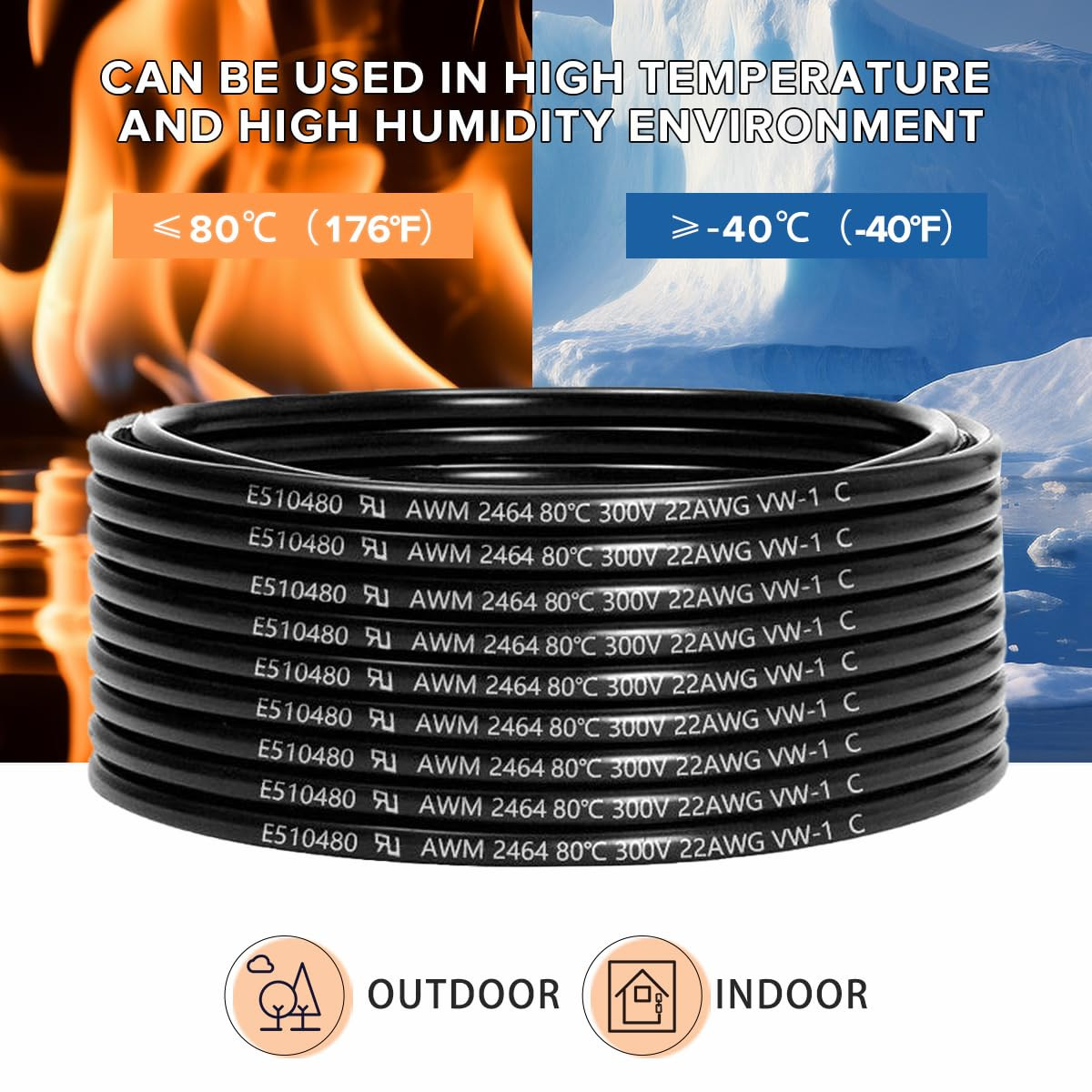 22 Gauge 6 Conductor Electrical Wire 100FT, UL 2464 22 AWG 6 Wire Cable Tinned C