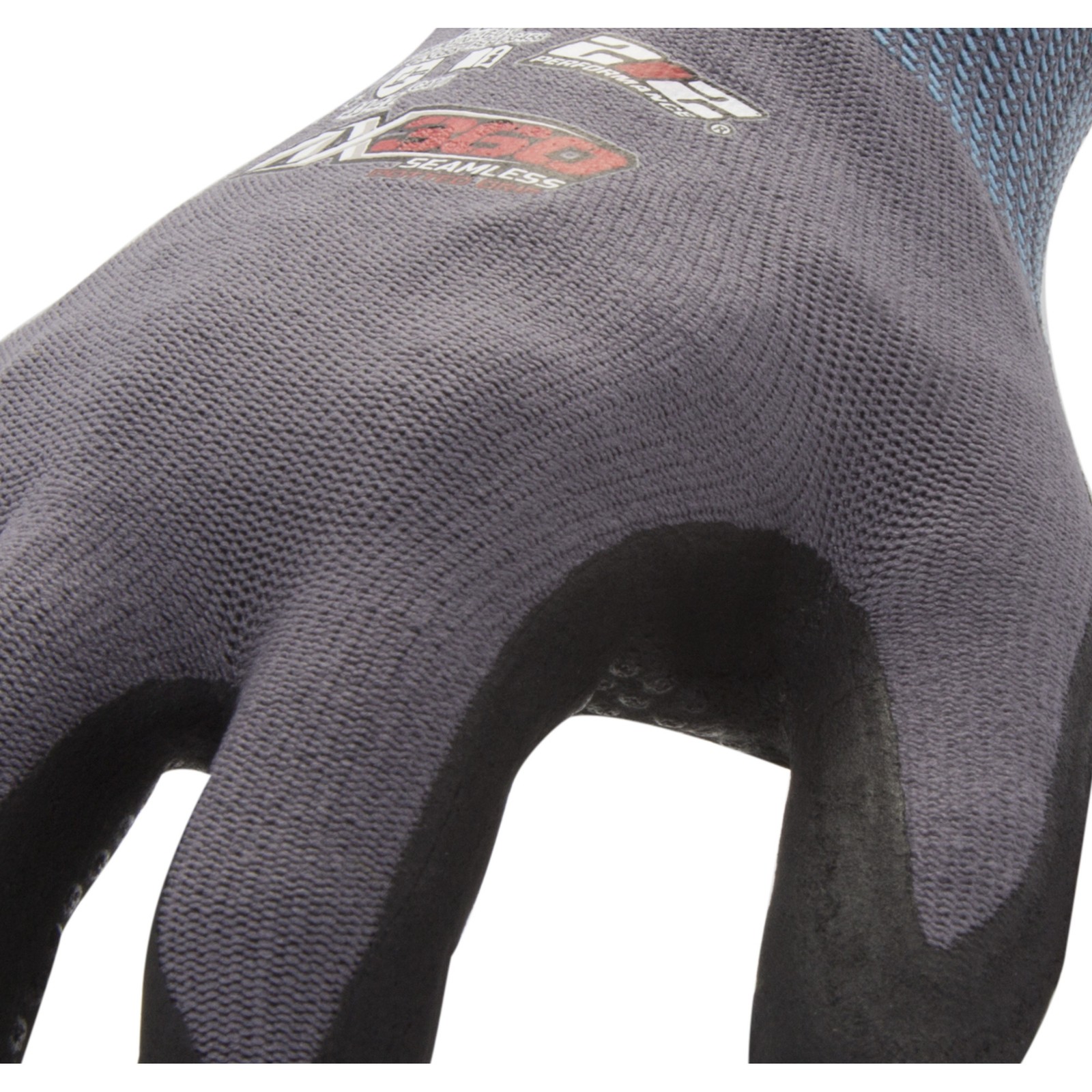 Dotted Grip Nitrile-dipped Work Gloves, Black Gray, 1-Pair, AXDG-16PR