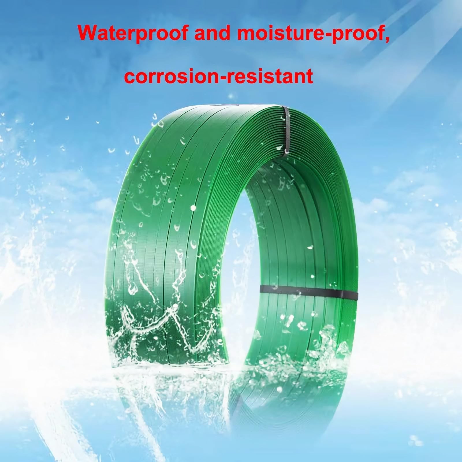 Packaging Strapping Banding PET Pallet Roll 1000ft x 0.63in, Green