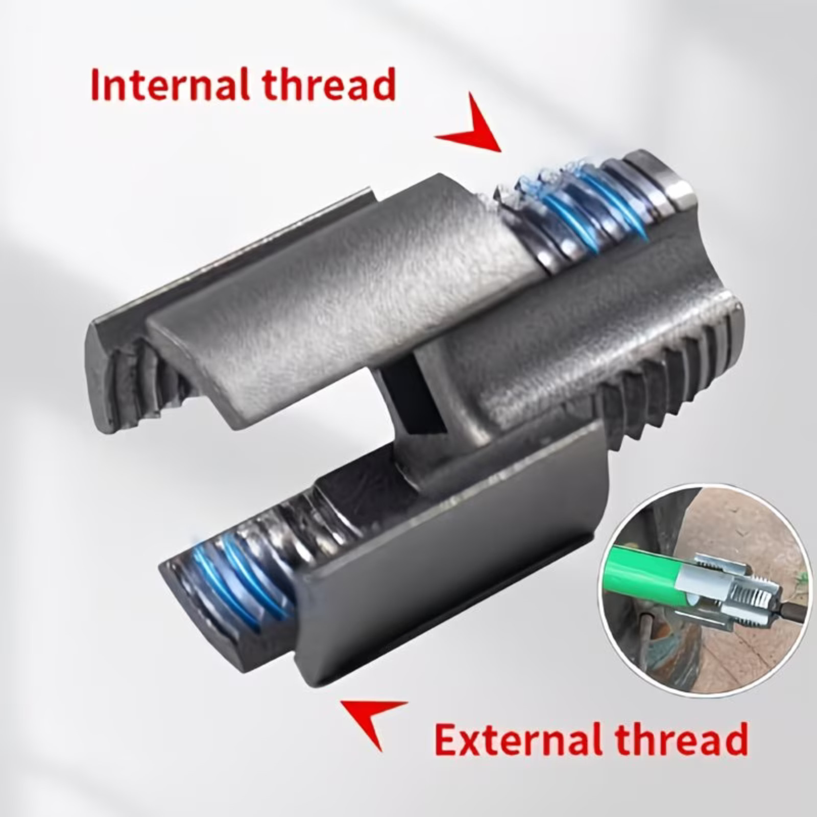 Integrated Internal & External Pipe Threading Tool Steel PVC Pipe Threader Kit