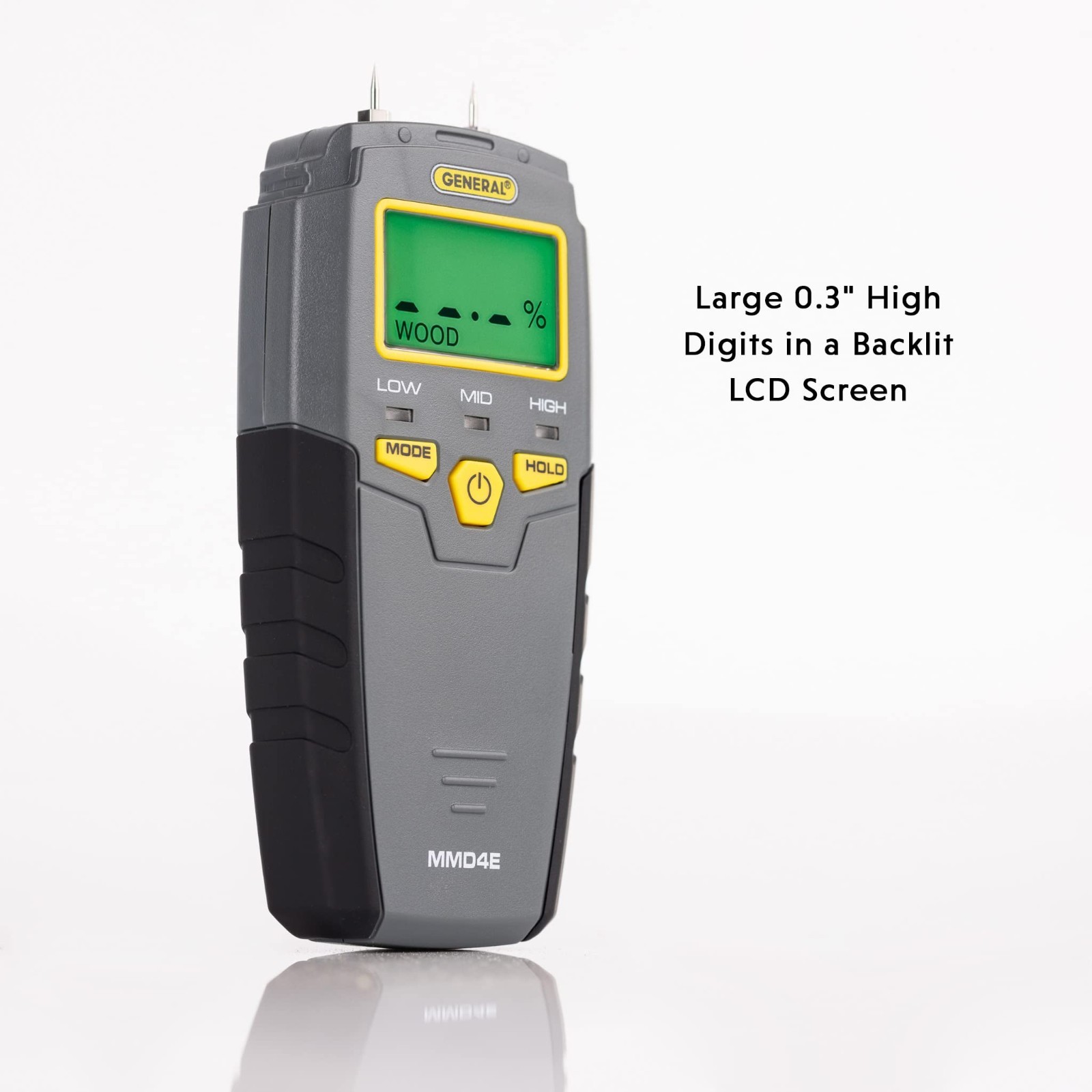 Digital Moisture Meter & Water Leak Detector – Pin Type, Backlit LCD, Alerts