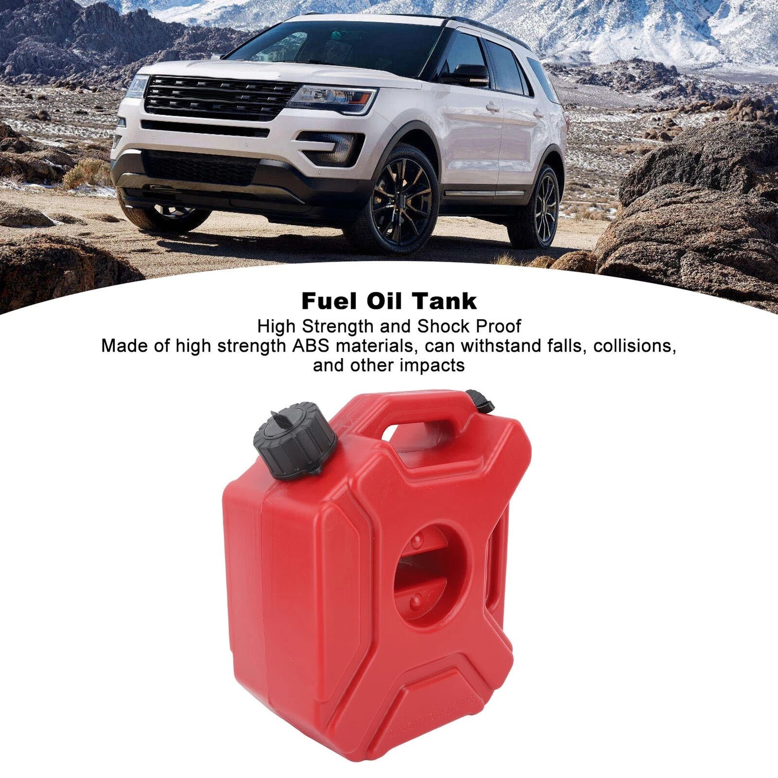 1.3 Gal Portable Gas Fuel Tank Petrol Storage Can For ATV UTV Motorcycle Car 5L