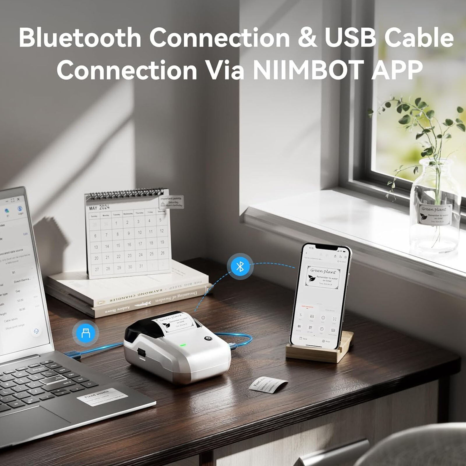 NIIMBOT B1 Label Maker Machine with Tape Portable Bluetooth Thermal Printer SL